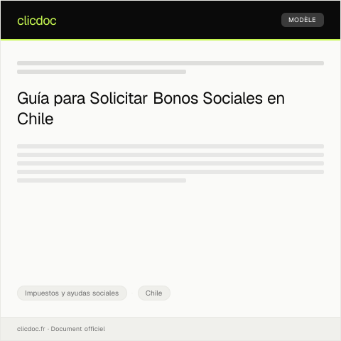 Vista previa del documento Realizar trámites para la obtención de bonos sociales — Impuestos y ayudas sociales, Chile