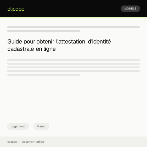 Aperçu du document Obtenir l’attestation d’identité cadastrale en ligne — Logement, Maroc
