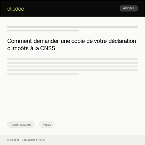 Aperçu du document Obtenir une copie de déclaration d’impôts — Administration, Maroc