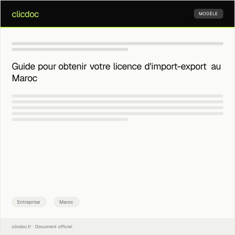 Aperçu du document Obtenir la licence d'import-export par voie numérique — Entreprise, Maroc