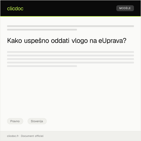 Document preview: Oddaja vlog za začetek postopka na portalu eUprava — Pravno, Slovenija