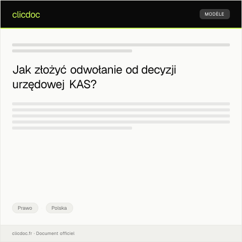 Document preview: Złożenie odwołania od decyzji urzędowej do Wojewódzkiego Sądu Administracyjnego — Prawo, Polska