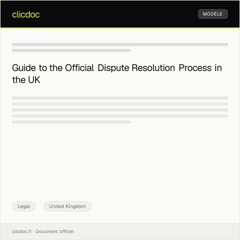 Document preview: Official Dispute Resolution Form for Consumer Rights in the UK — Legal, United Kingdom