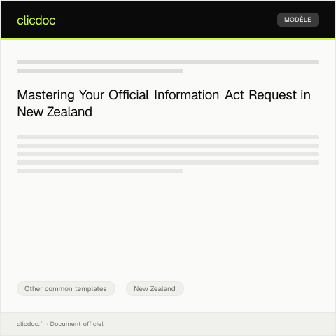 Document preview: Official Information Act Request / Tono mō ngā pārongo mana whakahaere — Other common templates, New Zealand