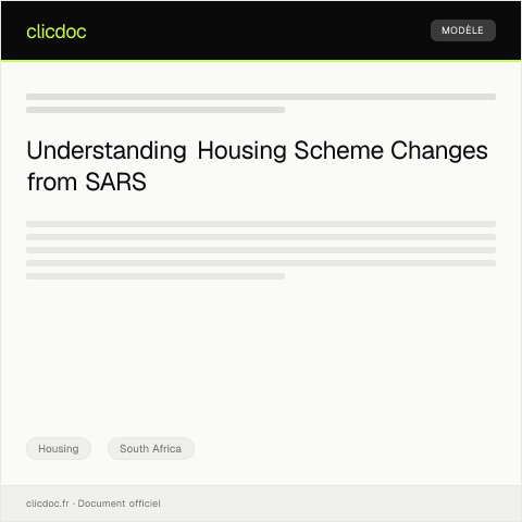 Document preview: Official Notification of Housing Scheme Closure or Changes — Housing, South Africa