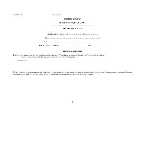 Document preview: form4 — Form, Kenya (CERFA n°form4)