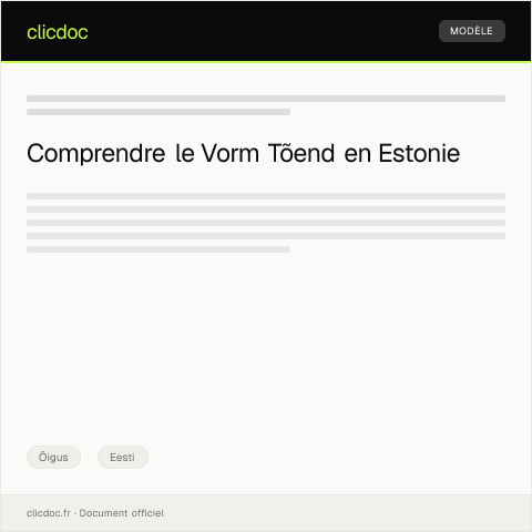 Document preview: Vorm Tõend - Õigusliku staatuse kinnitamine — Õigus, Eesti