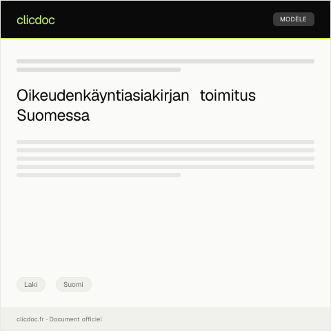 Document preview: Oikeudenkäyntiasiakirjan toimitus — Laki, Suomi