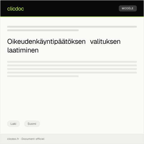 Document preview: Oikeudenkäyntipäätöksen valitus — Laki, Suomi