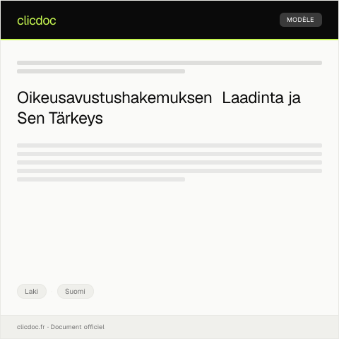 Document preview: Oikeusavustushakemus — Laki, Suomi