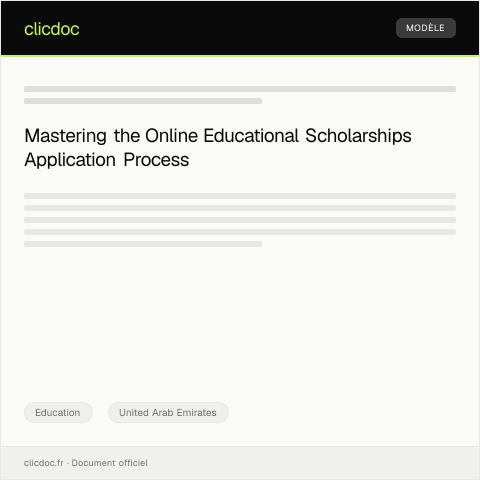 Document preview: Online Application for Educational Scholarships via Federal Authority — Education, United Arab Emirates