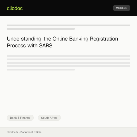 Document preview: Online Banking Registration Form — Bank & Finance, South Africa