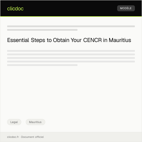 Document preview: Online Request for Certificate of Non-Existence of Criminal Record — Legal, Mauritius