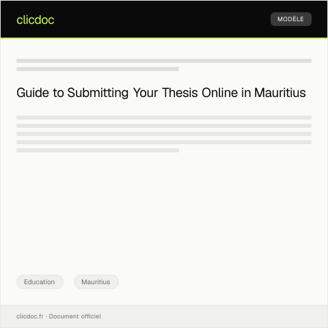 Document preview: Online Submission of Thesis for Examination — Education, Mauritius