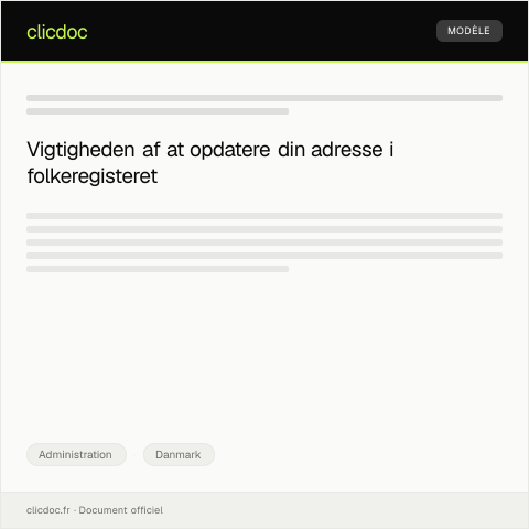 Document preview: Forespørgsel om opdatering af adresse i folkeregisteret — Administration, Danmark