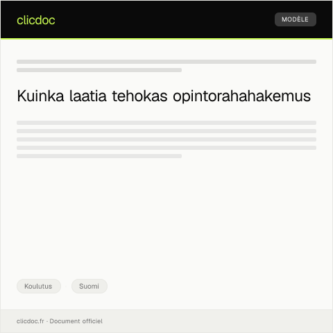 Document preview: Opintorahahakemus — Koulutus, Suomi