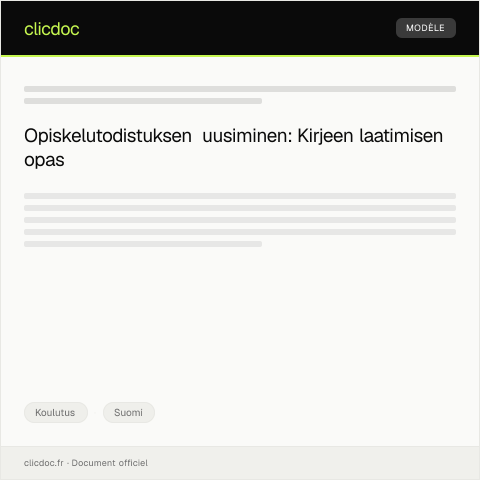 Document preview: Opiskelutodistuksen uusinta — Koulutus, Suomi