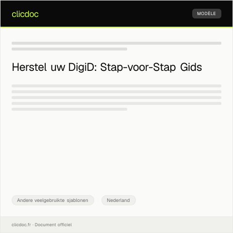 Documentvoorvertoning: Opnieuw aanvragen DigiD — Andere veelgebruikte sjablonen, Nederland