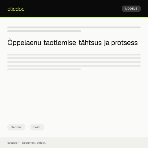 Document preview: Õppelaenu taotlus ja dokumentide esitamine — Haridus, Eesti