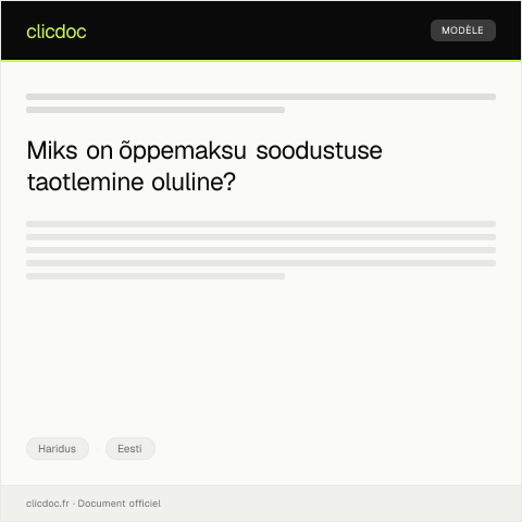 Document preview: Õppemaksu soodustuse taotlus — Haridus, Eesti