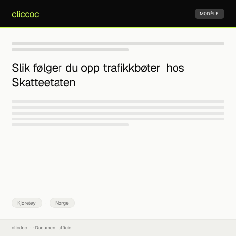 Document preview: Oppfølging av trafikkbøter — Kjøretøy, Norge