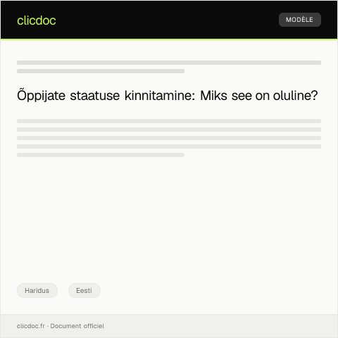 Document preview: Õppijate staatuse kinnitamise taotlus — Haridus, Eesti