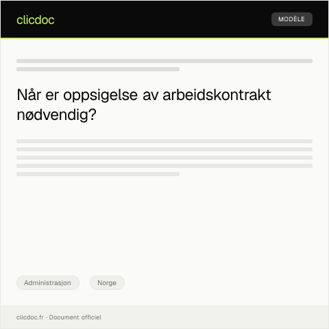 Document preview: Oppsigelse av arbeidskontrakt — Administrasjon, Norge