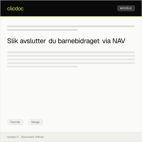 Document preview: Oppsigelse av barnebidrag via NAV — Familie, Norge