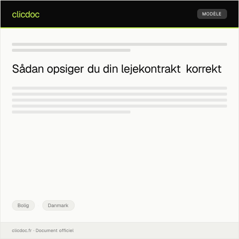 Document preview: Opsigelse af lejekontrakt med opsigelsesvarsel — Bolig, Danmark