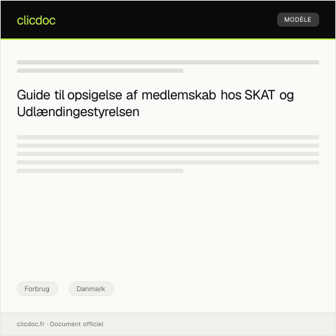 Document preview: Opsigelse af medlemskab — Forbrug, Danmark