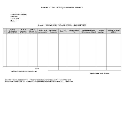 Aperçu du document Origine du précompte cessation d'activité — Précomptes TVA, Algérie (CERFA n°Origine du precompte cessation d activite)