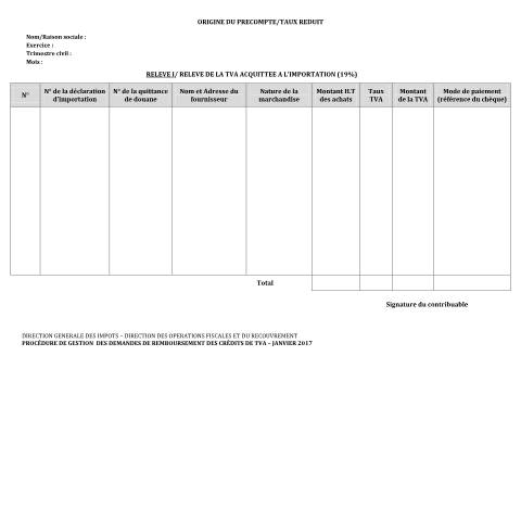 Aperçu du document Origine du précompte ; ventes à un secteur exonéré ou client bénéficiant d'attestation d'achat en franchise — Précomptes TVA, Algérie (CERFA n°Origine du precompte ventes a un secteur exonere ou client beneficiant d attesta)