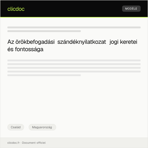Document preview: Örökbefogadási szándéknyilatkozat — Család, Magyarország
