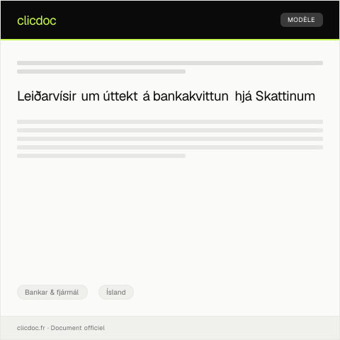 Document preview: Ósk um úttekt á bankakvittun — Bankar & fjármál, Ísland