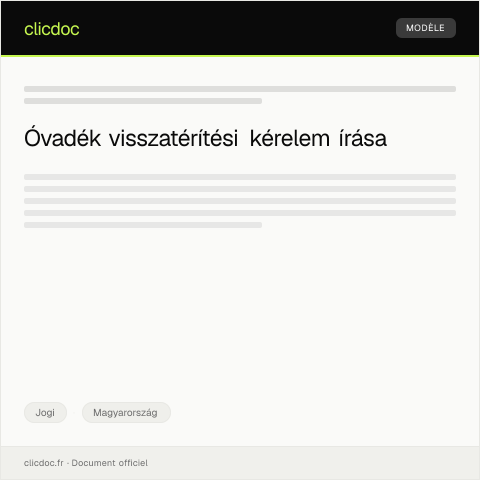 Document preview: Óvadék megtérítését kérő levél — Jogi, Magyarország