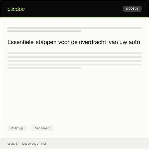 Documentvoorvertoning: Denk aan overschrijving van auto na aankoop — Voertuig, Nederland