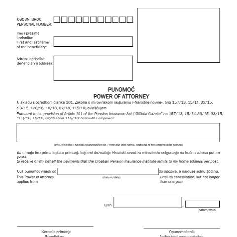 Document preview: Tiskanica br 4 3a eng — Mirovinsko (pension), Hrvatska (CERFA n°Tiskanica_br_4_3a_eng)