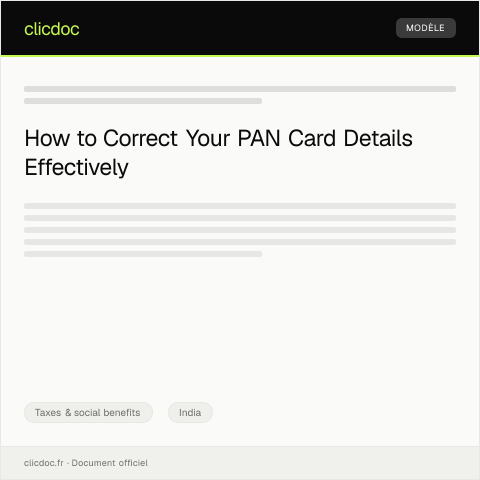 Document preview: Application for PAN Card Correction at NSDL — Taxes & social benefits, India