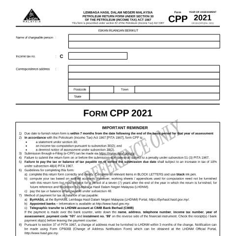 Document preview: CPP 2021 — Petroleum, Malaysia