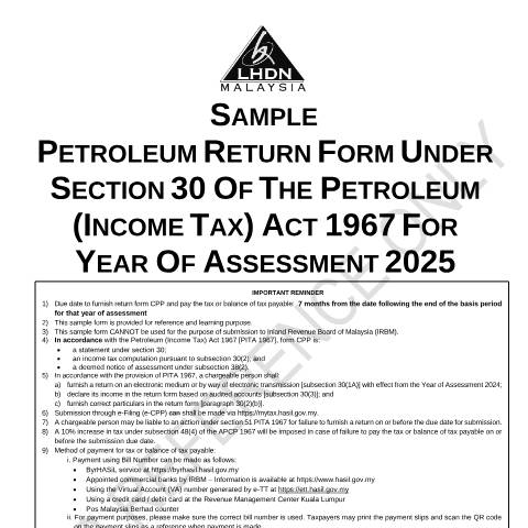 Document preview: CPP 2025 — Petroleum, Malaysia