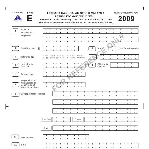 Document preview: E 2009 — Employer, Malaysia