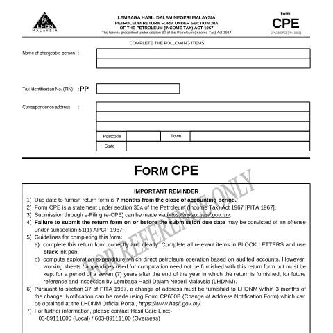 Document preview: CPE 2023 — Petroleum, Malaysia