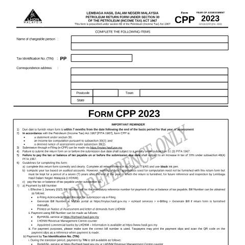 Document preview: CPP 2023 — Petroleum, Malaysia