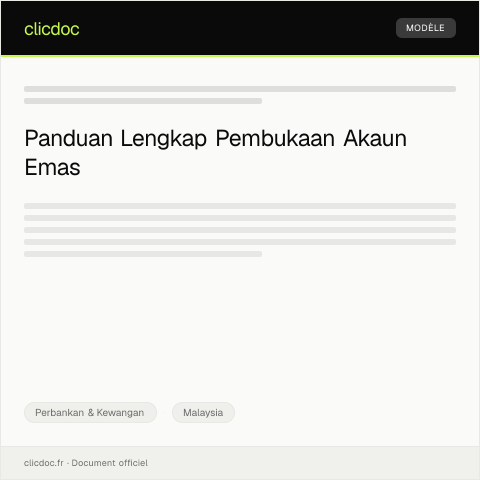 Document preview: Pembukaan Akaun Emas — Perbankan & Kewangan, Malaysia