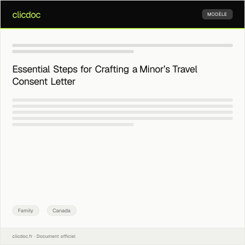 Document preview: Parental Consent for Minor’s Travel / Consentement parental pour voyage de mineur — Family, Canada