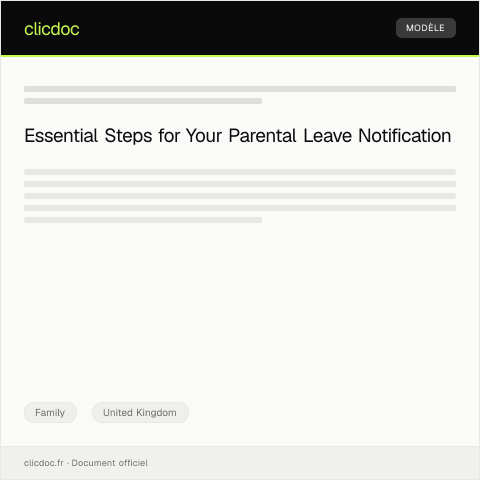 Document preview: Parental Leave Notification Letter for UK Employers — Family, United Kingdom