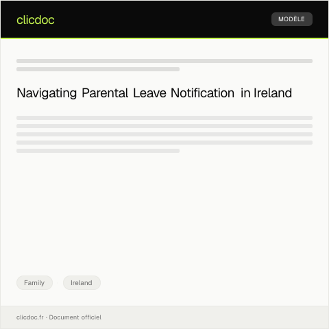 Document preview: Request for Parental Leave Notification — Family, Ireland