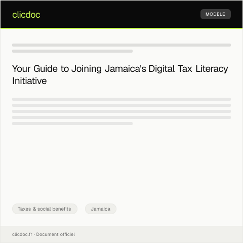 Document preview: Participate in the government’s digital tax literacy program — Taxes & social benefits, Jamaica