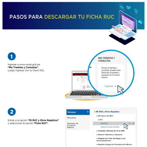 Vista previa del documento Pasos para descargar tu Ficha Ruc — TRAMITES DE RUC, Perú