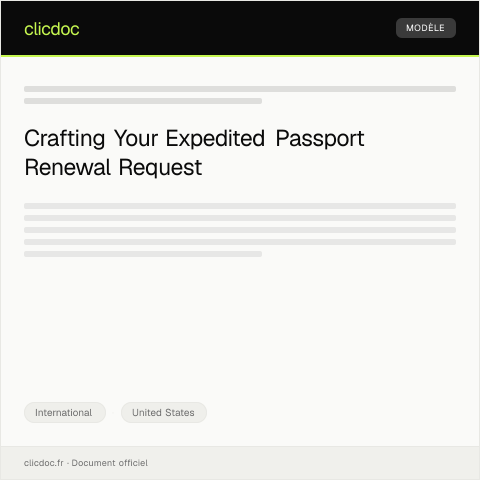 Document preview: Request for Passport Renewal for Expedited Service — International, United States